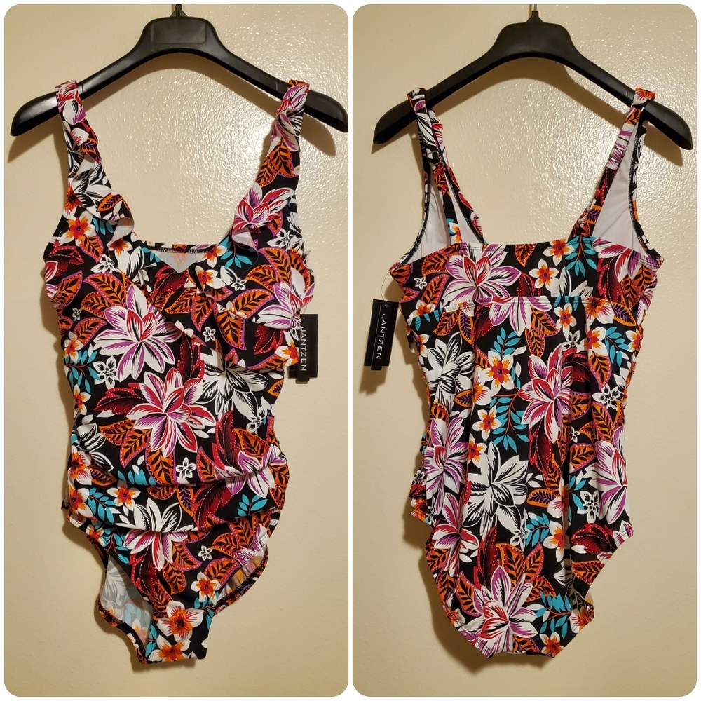 NWT Jantzen one piece floral swimsuit